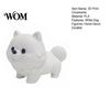 Playful Dog Sculpture 3D Printing Ornament, White Matte Texture Fluffy Figurine, Durable Minimalist Ornament Mini Size Statue, for Home Office
