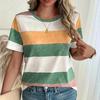 Fashion Women Stripe Lines T Shirt Funny Casual O-neck Short Sleeves T-shirt Summer Female Tee Shirt
