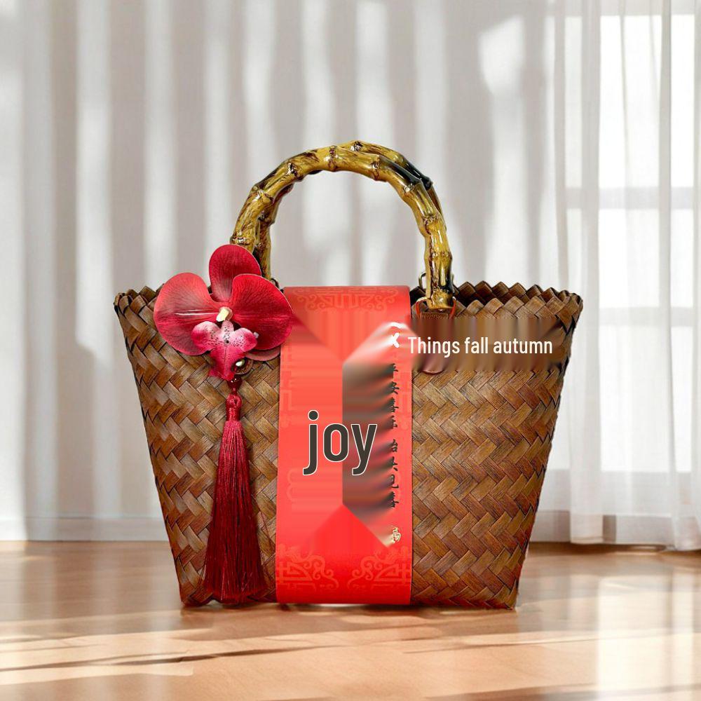 Свадебный подарок для подружки невесты, конфеты, подарочная плетеная сумка-тоут