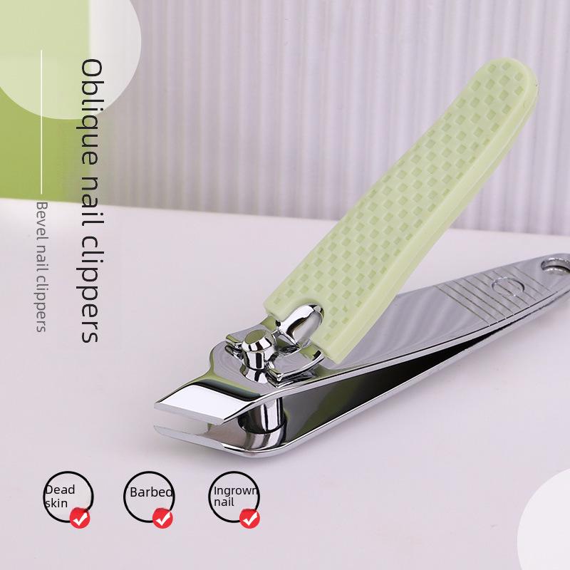 Kaqi Duoduo Non-Slip Silicone Handle Nail Clippers Set - Stainless Steel Flat & Bevel Clippers KK826