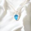 Swiss Blue Topaz Gemstone 925 Sterling Silver Jewelry Handcrafted Pendant 1.01" PP-56-1