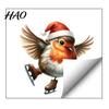 Xmas Party Glass Art Christmas Window Static Sticker, Decorative Reusable Redbreast Decal, PVC Festive Indoor Outdoor Graphics Holiday Cling for Home