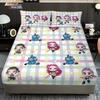 3pcs K-Pop Demon Hunters Print Coreless Bed Sheet Set Multiple Sizes Soft Bed Cover Bedroom Bedding Decoration Machine Washable