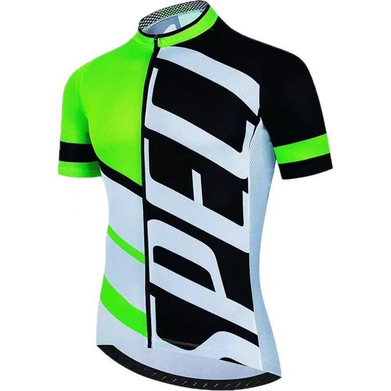 Men Women Cycling Jersey Bib Shorts Set Fluorescent Green Red Black Quick Dry Breathable Sportswear