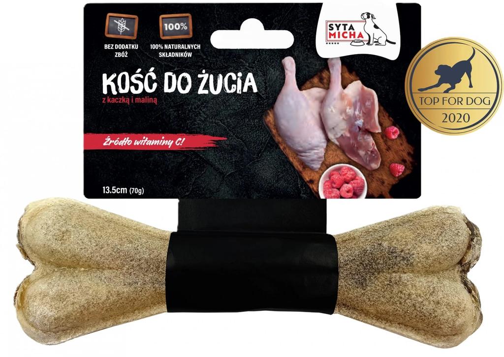 Sata Bowl | Dog Chew Bone | Length 13.5cm - With Duck and Raspberries 13.5cm