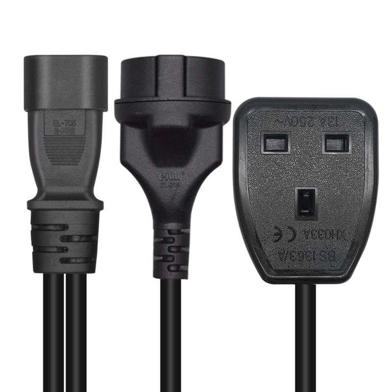 Кабель-адаптер питания переменного тока IEC320 C14 к UK 13A + EU4.8мм, 3-контактный штекер к гнездовому разъему питания, шнур
