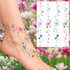 Spring Summer Flowers Temporary Tattoo Sticker Waterproof Cherry Blossoms Roses Tattoo Sticker For Women Fake Tattoo Sticker