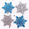 30pcs 35mm Glitter Christmas Snowflakes Composite Cloth Appliques Patches Baby's Bow DIY Craft Making E30 KTY