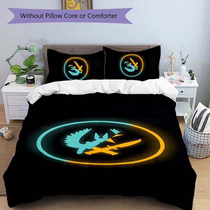 CSGO 3pcs Bedding Set Duvet Cover Closure Includes 1 Duvet Cover & 2 Pillowcases for All Seasons Bedroom Home Dorm Decor