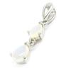 [I2612] - Artisan Silver Pendant 'Goddess Opal' Silver White (rhodium-plated) - 25x5 Mm