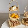 1Pcs 1/2/3 Layer Bamboo Woven Basket Fruit Food Vegetable Standing Tray New Storage Basket