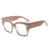 New cat eye classic large frame anti-blue T word fashion decorative flat mirror ins European and American glasses frame
