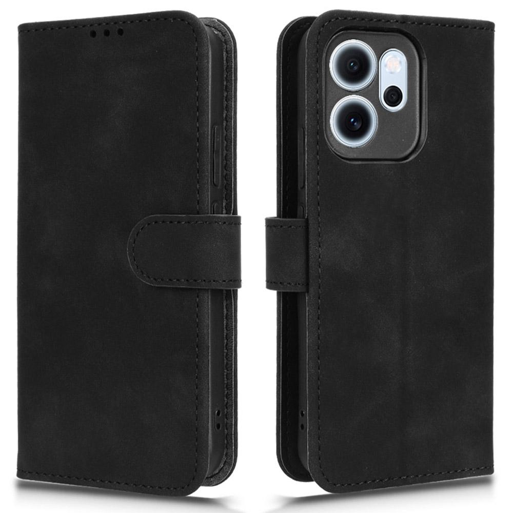 For Oppo Reno14 F 5G Leather Case Skin Feel Anti Drop Wallet Flip Phone Cover