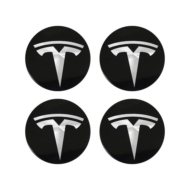 TBQW4 4pcs 56mm Tesla Wheel Center Cap Hub Cover Badge Emblem Sticker Car Accessories For Tesla Model 3 Y 2023 S X Cybertruck Highland
