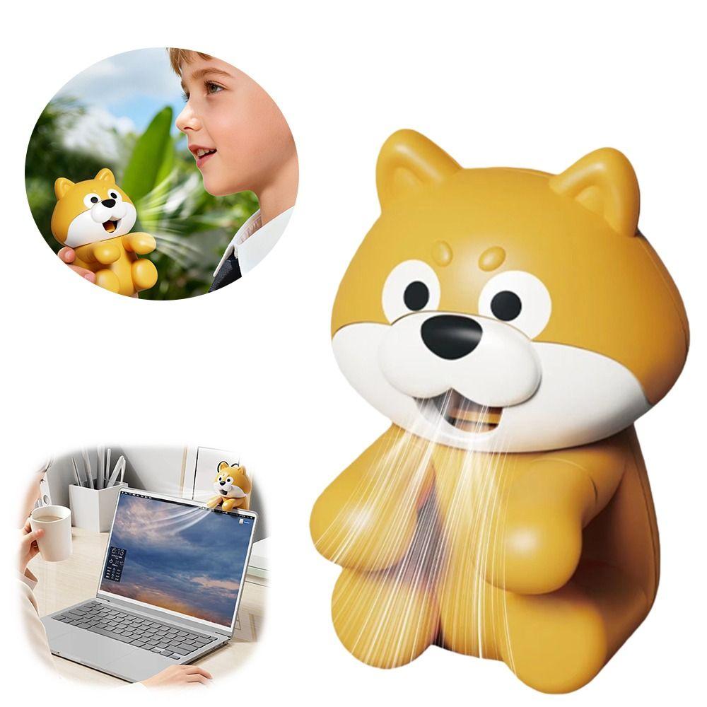 Cute Cartoon Design Cartoon Puppy Electric Fan USB Rechargeable Mini Clip on Fan Food Cooling