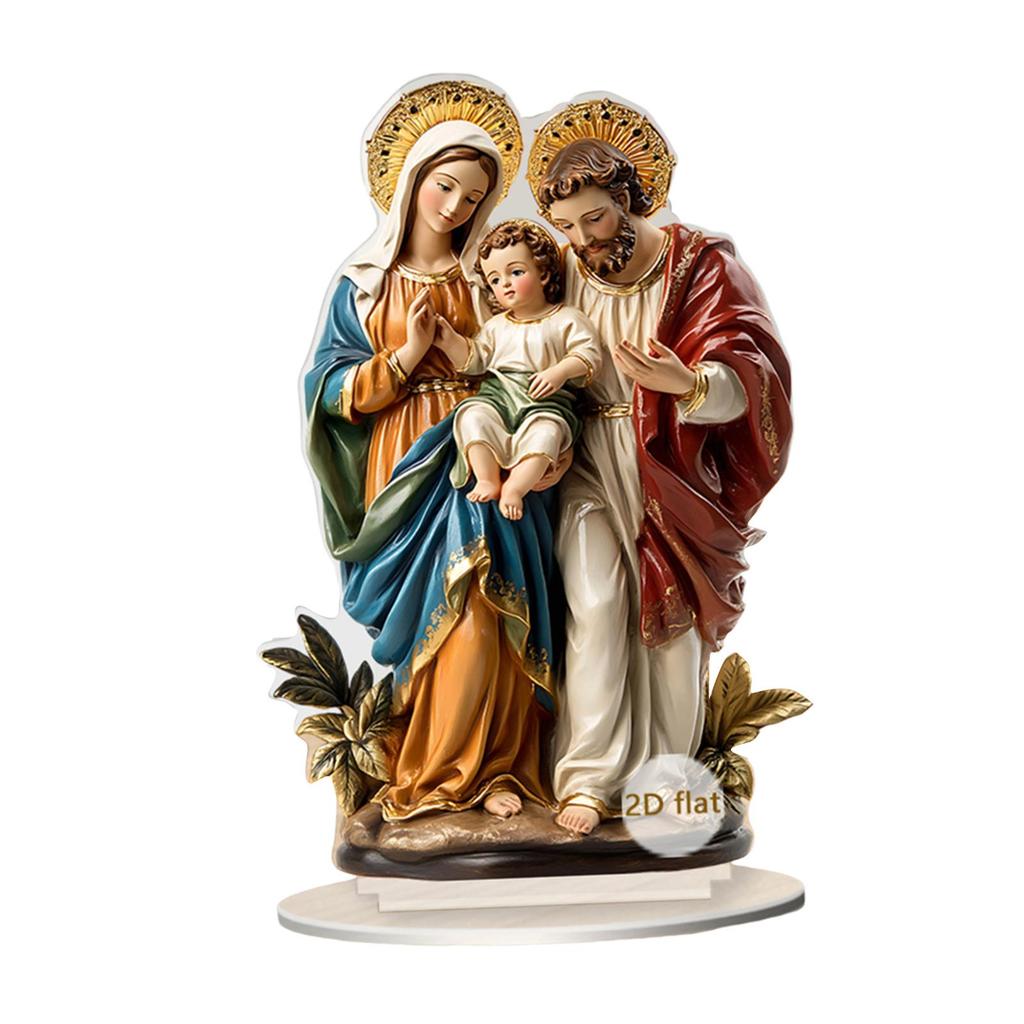 2D Christmas Decoration Holy Family, Acrylic Handicraft, Religious Home for Shelf,