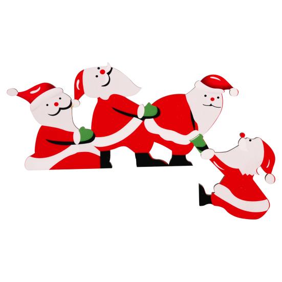 Christmas Door Topper Decoration Wood Santa Claus Reindeer Door Frame Corner Sign for Front Door Window Mantel Shelf Cabinet Home Indoor Decor