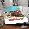 Cartoon Park South Print Flannel Blanket High Quality Warm Comfortable Cover for All Seasons Perfect for Gifts Home Decor