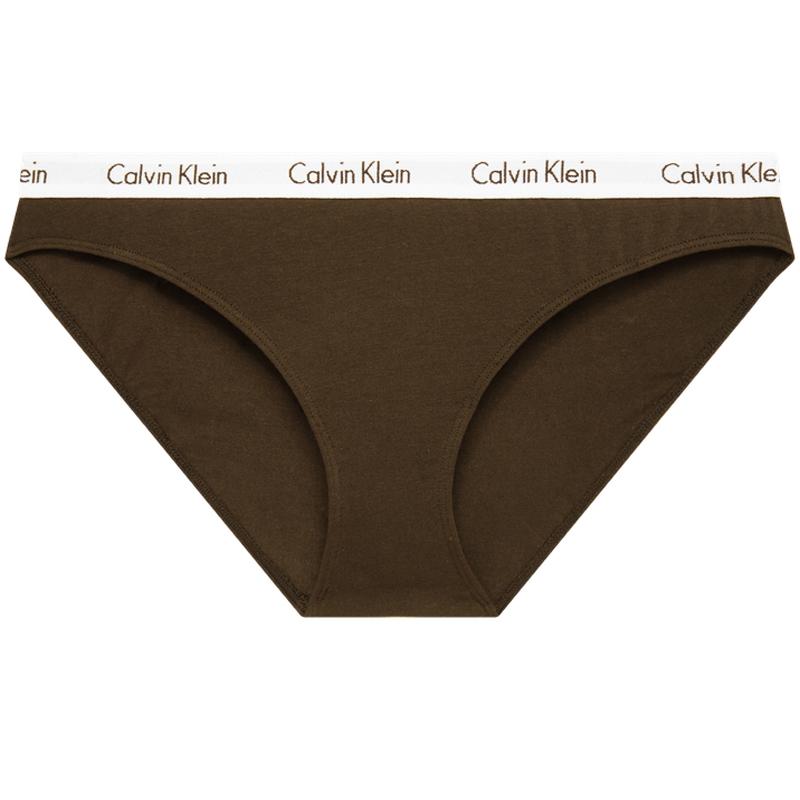 Calvin Klein Melard Жаккардовое Хлопковое Однотонное Сексуальное Бикини Трусы Женское нижнее белье Кофейно-коричневый D1618FQ3