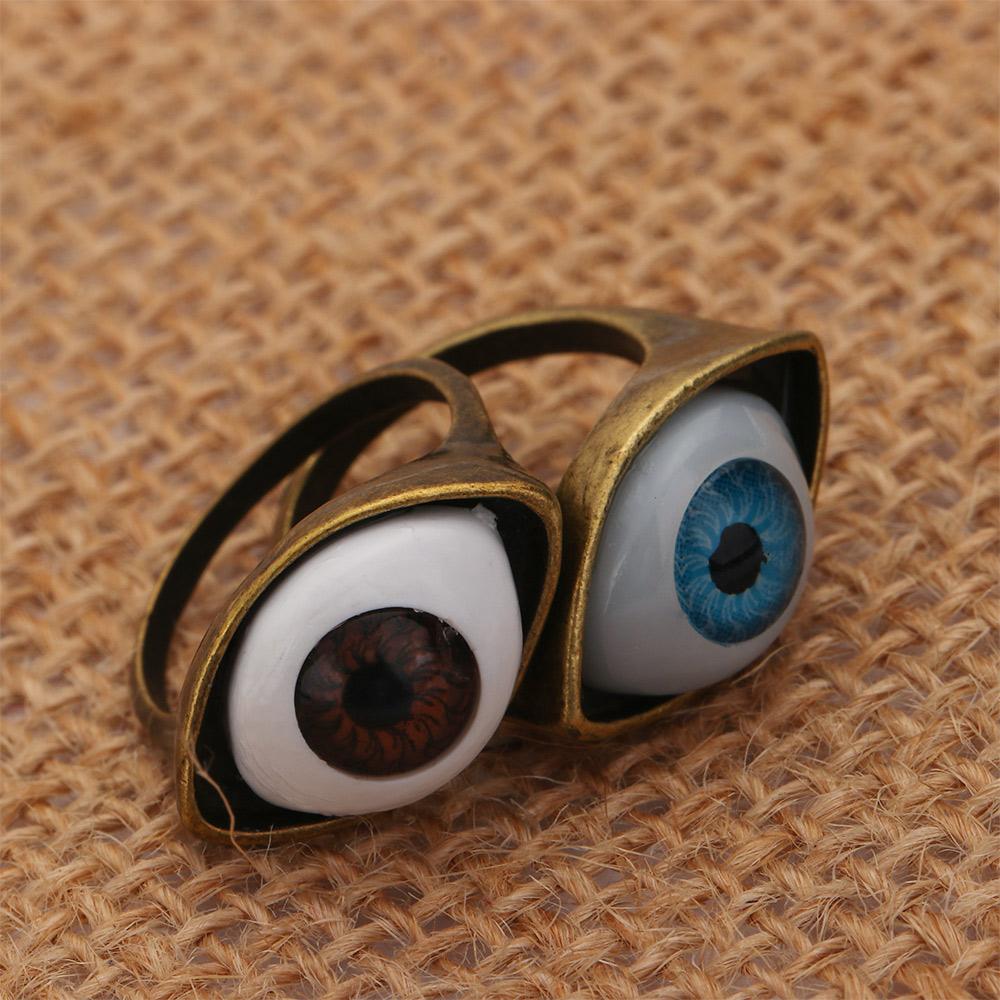 New Vintage Punk Exaggerated Gothic Rings Eye Rings Eyes Rings Jewelry Fashion for Men Women