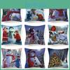 Fun And Whimsical Christmas Snowman Pillow Case For Sofa Car Home Decoration Gift
