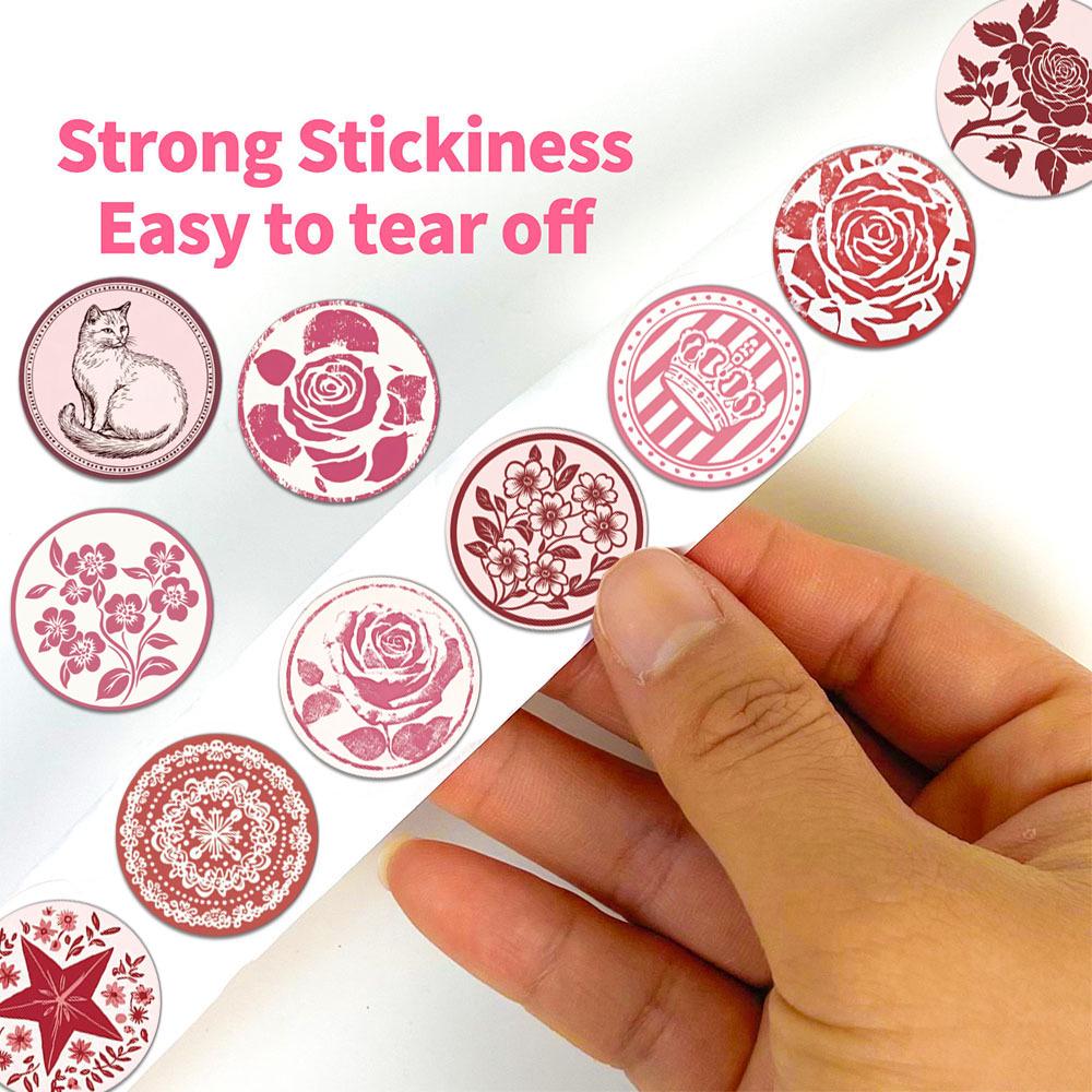 500-Sheet Roll Floral Stickers for DIY Journals, Phone Cases, and Notebooks