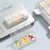 Weekly Pill Organizer 24 Compartments 3 Times One Day Double Layer Clear Portable 7 Days Travel Capsule Tablet Storage Box Container