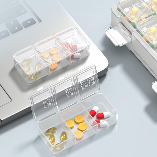 Weekly Pill Organizer 24 Compartments 3 Times One Day Double Layer Clear Portable 7 Days Travel Capsule Tablet Storage Box Container
