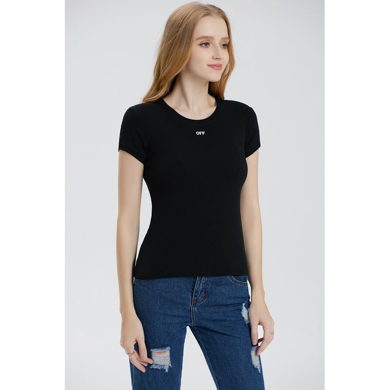 Celebrity Style Fashion Letter Short-Sleeved T-shirt for Women 2025 Summer New Arrival Silm Slimming Cotton T-shirt Undershirt