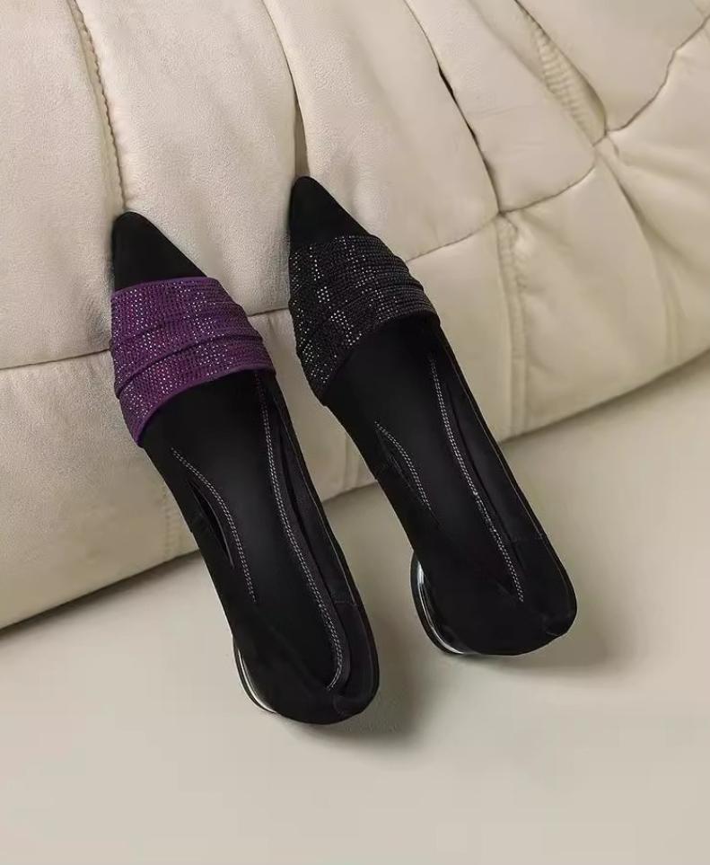 New 2026 Pointed Toe Flat Office Boat Solid Color Knitted Slip on Shoes Casual Ballet Flats Shoes Women Loafers Zapatos De Mujer