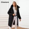 Cinemore Женская куртка, зима 2024, теплые длинные парки, верхняя одежда с капюшоном, женская одежда, модный пуховик, женское пальто 06
