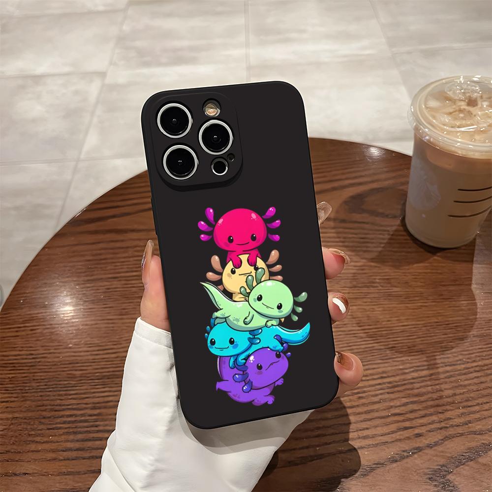 Чехол для телефона с аксолотлем и раменом для 17 Pro Max iPhone 14 Pro Max 12 16 15 13 Pro 11 Xr X Xs 8 7 Plus Задняя крышка