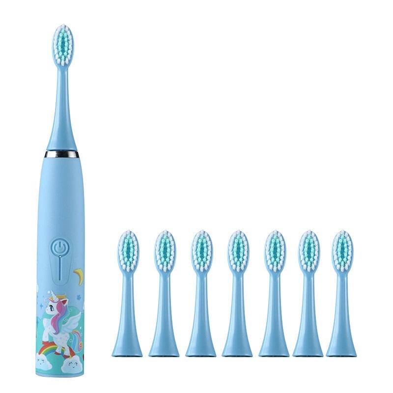 Милая детская электрическая зубная щетка Портативная ультразвуковая перезаряжаемая зубная щетка с мягкой щетиной Мультяшная зубная щетка Водонепроницаемая и умная