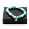 Pearl Bracelet - ABIJOUX - Howlite and Turquoise - Length 19-20 Cm - Mixed - Made In France