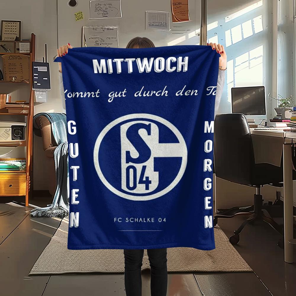 1pc FC Schalke 04 Print Flannel Blanket, High quality Comfortable for All Seasons, Home Decor, Warmth and Comfort, Perfect for Christmas Gifts49