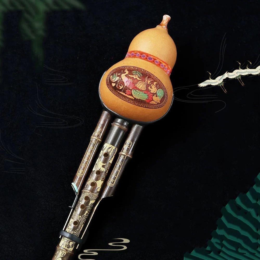 Черная бамбуковая флейта из тыквы C/bB Key Gourd Bamboo Flauta, легкая в игре для любителей музыки Хулуси
