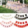 Happy Birthday Flag Wreath Flag DIY Party Decorations Boys and Girls Supplies Decorative Gifts.