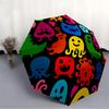1pc Monster Party Automatic Open/close Folding Compact Umbrella, 8-Rib Sturdy Canopy, Lightweight Portable, Everyday Use, Gift,023
