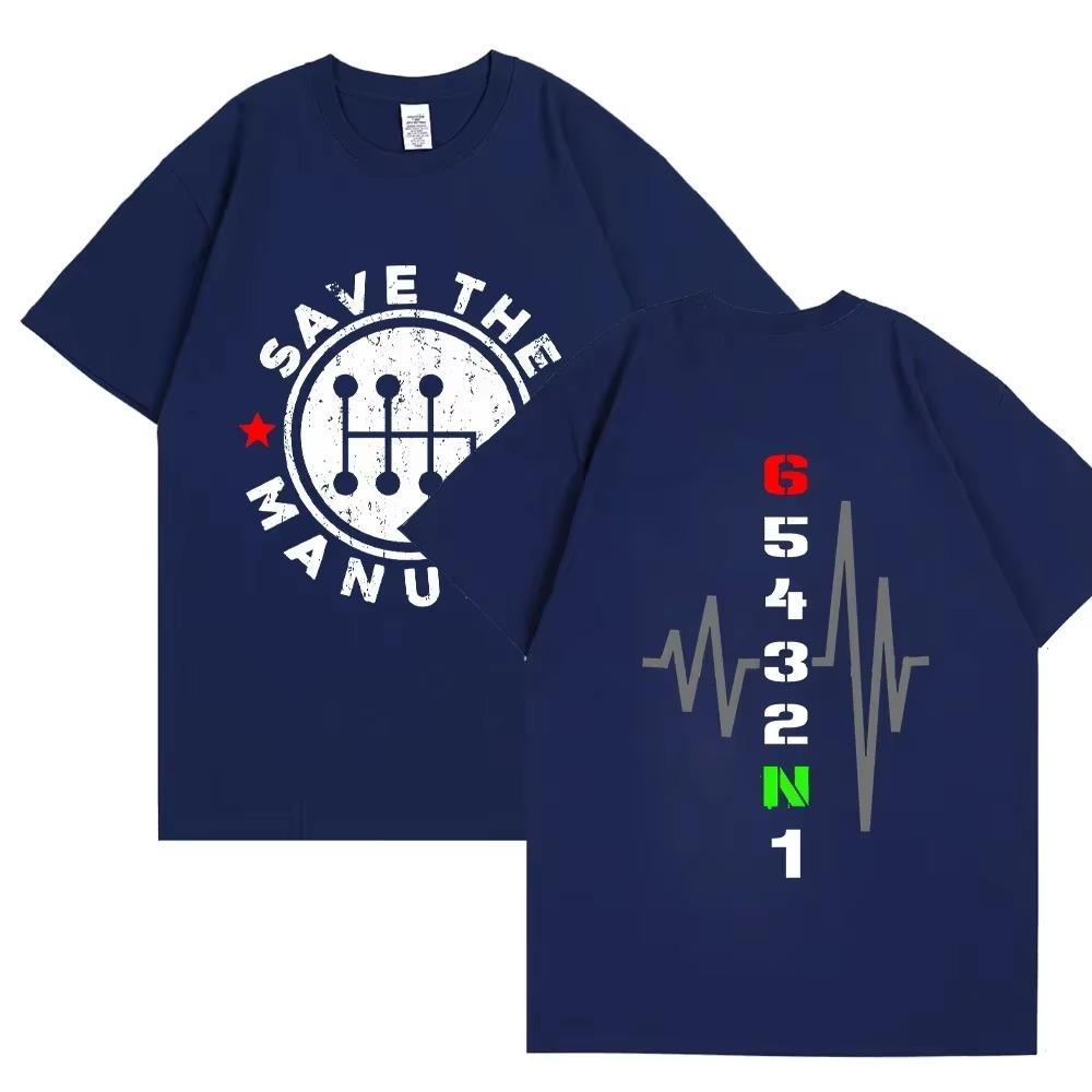 2024 Men's Clothing Save The Manual Tees Double Sided Print T-shirts Funny Men Short Sleeve Tops Round Neck Trendy Streetwear