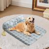 Large Dog Bed Summer Dog Cooling Pad Breathable Ice Silk Cooling Pet Mat Sleeping Sofa Non-Slip Cat Kennel with Memory Foam Pillows