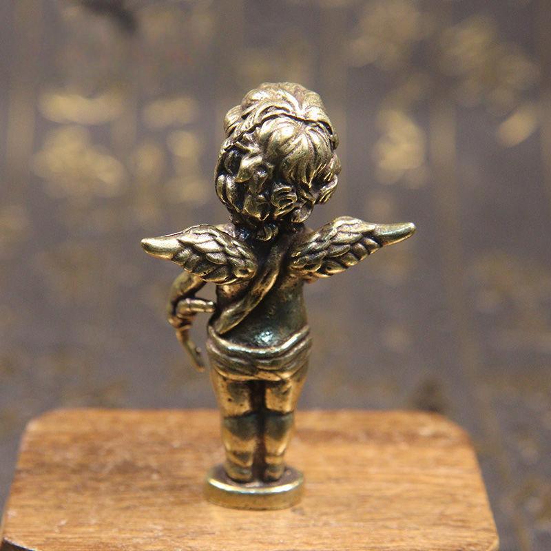 Ретро Медная статуя Купидона, Бог любви, маленькие украшения, латунные фигурки ангелов, настольные украшения, домашний декор, аксессуары для комнаты
