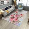 Ковер для спальни с цветком розы, 3D ковер для гостиной, красочный напольный коврик с цветочным рисунком, ковер для ванной комнаты, украшение для комнаты для девочек