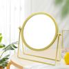 Hohoemi Makeup Mirror Gold Frame Round Tabletop Stand Rotation 360° 21.5x18.5x5cm