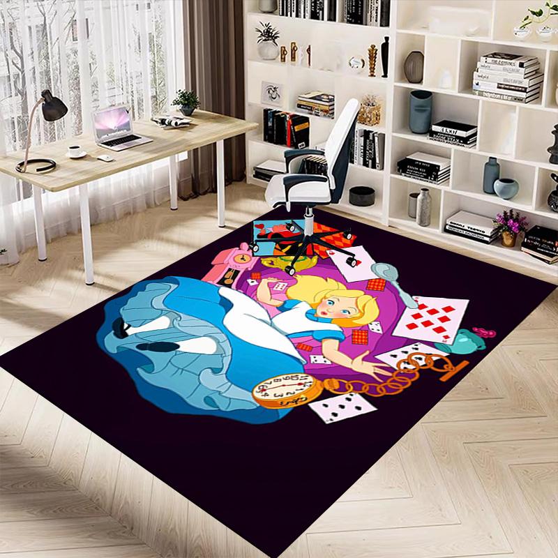 Alice Wonderland Carpet For Playroom Bedroom Living Room Sofa Home Decorkids Game Area Rug Nonslip Floor Mat
