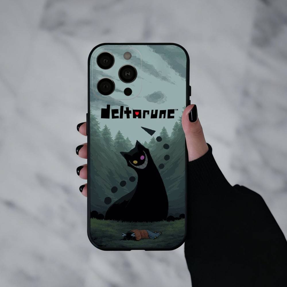 Чехол для телефона D-Deltarune-E для iPhone 17pro, 16, 15, 14, 13, 12, 11 Plus, Pro Max, XS, Мягкий силиконовый черный чехол