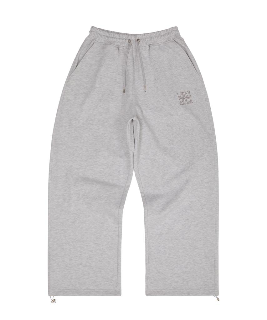 WAIKEI Logo Embroidered Sweatpants Melange White