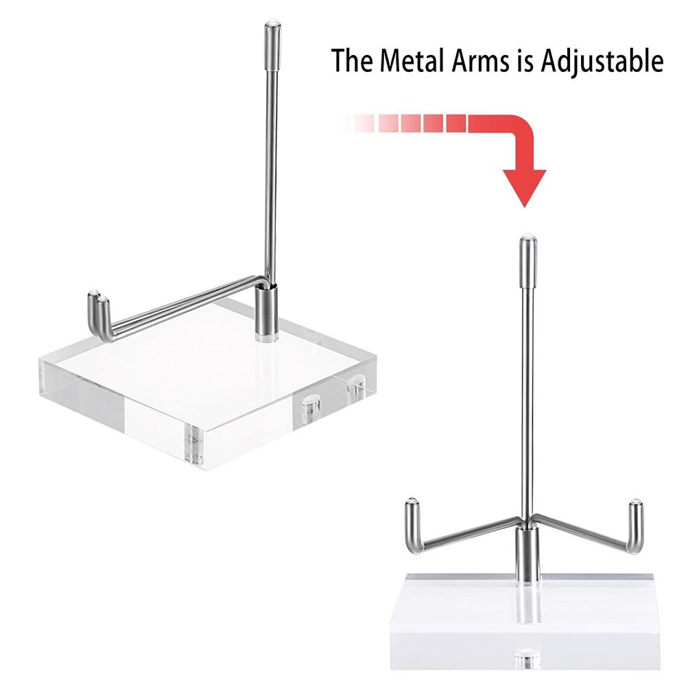 Round/Square Base Metal Arms Crystal Holder Soft Rubber Case Rock Collectibles Shelf  Shop