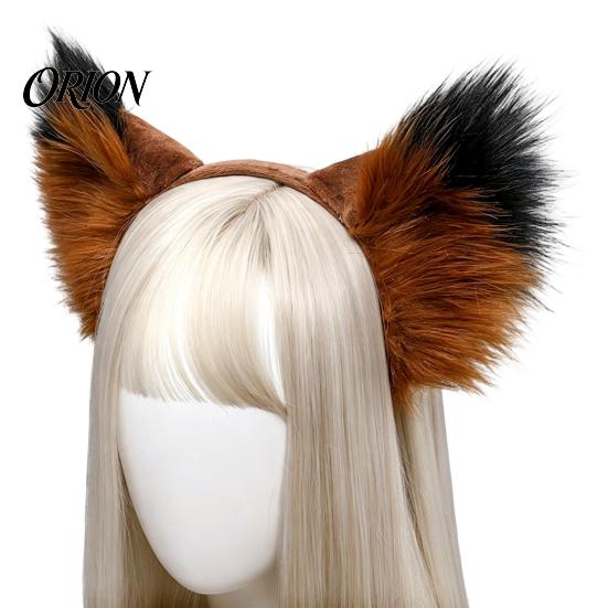 Soft Plush Wolf Ears Fluffy Fox Headband for Costume Party, 3D Ear Realistic Women Hair Accessories, Decorative Hairband Girls Party Dress Up
