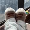 Adorable Kitty Claw Slippers Women's Home Shoes Non Slip Furry Mules Fashion Warm Fluffy Slides Outdoor Cat Slippers