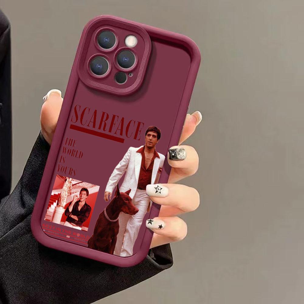 Liquid Silicone Cases For iPhone 15 14 13 12 11 Pro Max 7 8 16 X XS 14 15ProMax Phone Case Scarface 1983 film Al Pacino Covers
